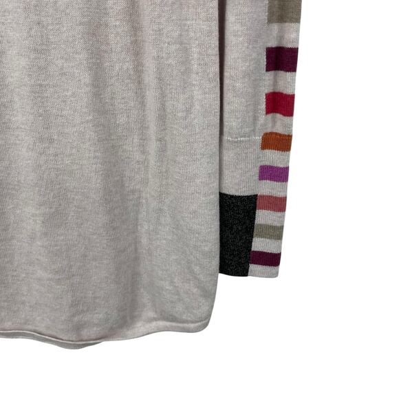 Nic + Zoe Mock Neck Light Pink Multicolor Striped Sweater Womens XS - Picture 3 of 7